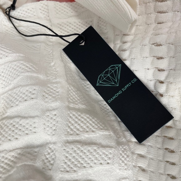 DIAMOND SUPPLY CO.  Quartz Varsity White Cardigan, Size Small or Medium  - NWT - Picture 5 of 5